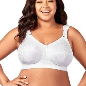 NEW Elila Full Coverage Bra White 1305 Wire Free Soft Cups Women’s Size 40F